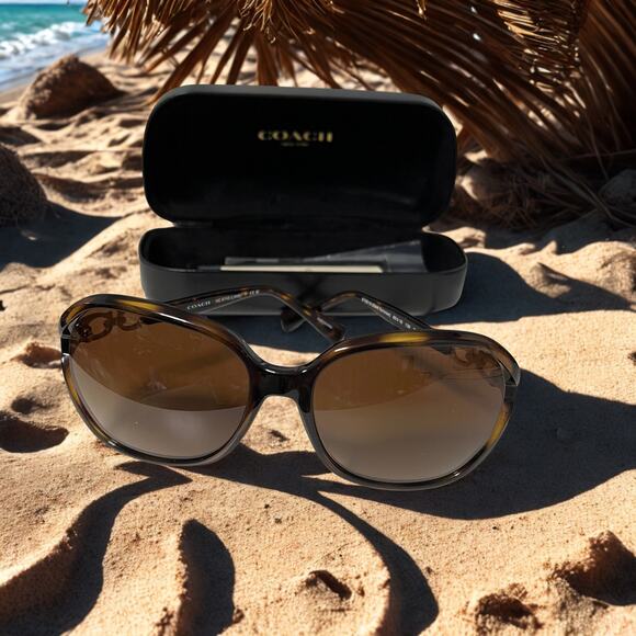 NIB $200 Coach Brown Sunglasses - Picture 1 of 3